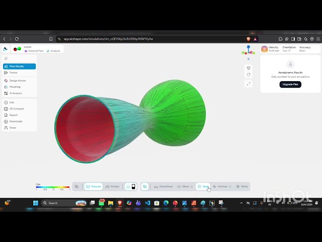 Converging and Diverging Nozzle cfd simulation at Airshaper software 