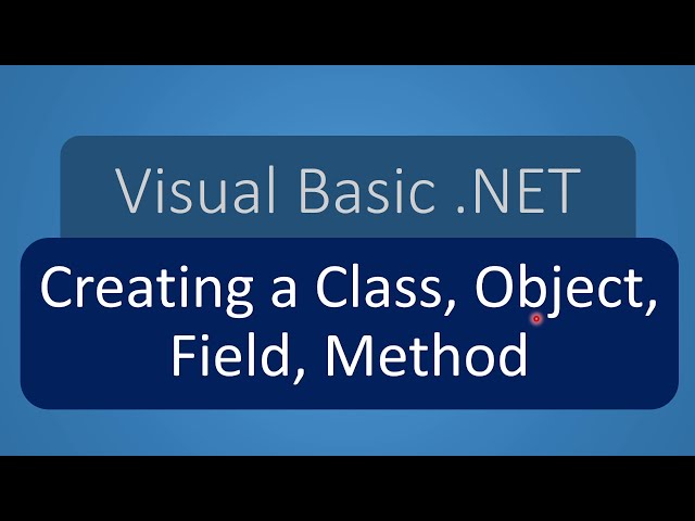 Creating an Object in VB .NET