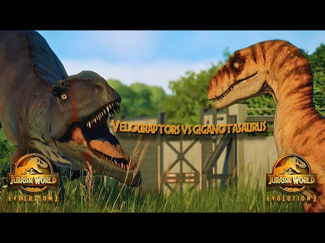 Jurassic World Evolution 2 – A Pack of Raptors takes on Giganotosaurus!