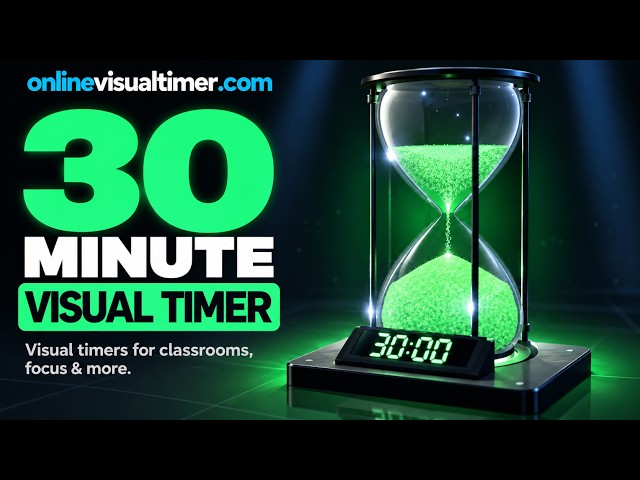 ⏳ 30 Minute Visual Timer ⏱️ | 3D Hourglass Countdown Timer
