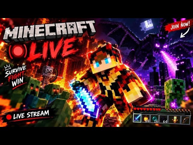 MINECRAFT SURVIVAL SERVER WITH VIEWERS! 🎮🏰 AJAO SABHI SAATH KHELTE HAIN!
