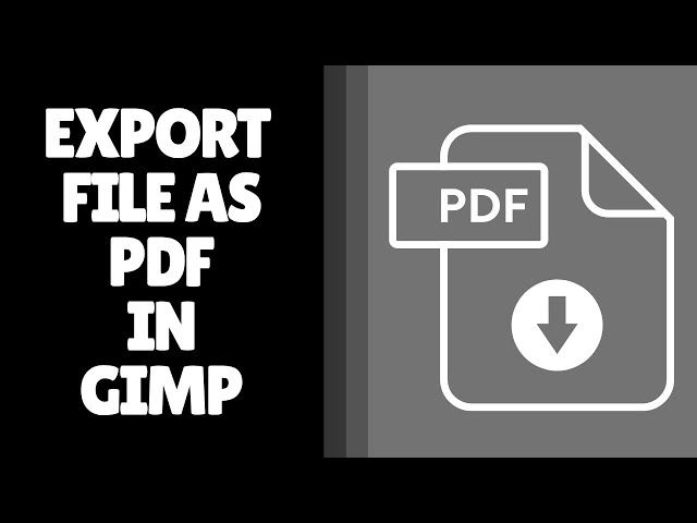 How to Export File as PDF in GIMP