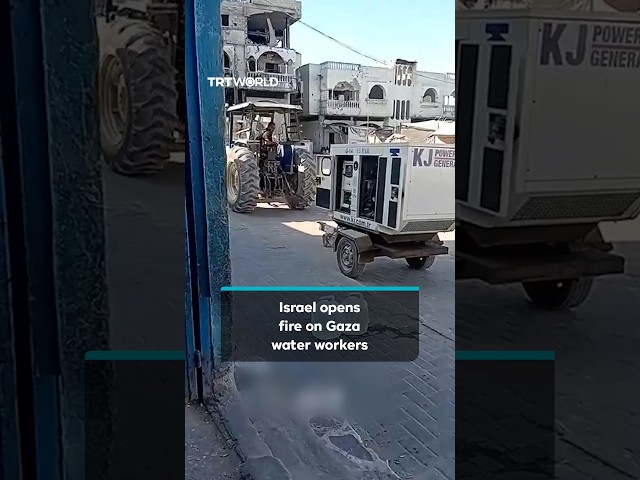 Israel opens fire on Palestinian municipal team as they pump water in northern Gaza