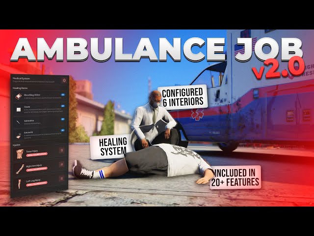 Ambulance Job v2 - Best EMS Script for FiveM | ESX & QBCore | Hospital, Stretcher, CPR