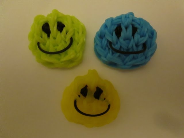 Rainbow Loom Happy Face and Smiley Face Charm Emoji. Easy