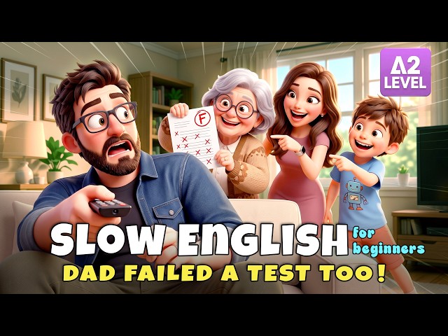 Dad Used to Get an F at School... Grandma Told Leo Everything! | Slow English Listening (A2 Level)
