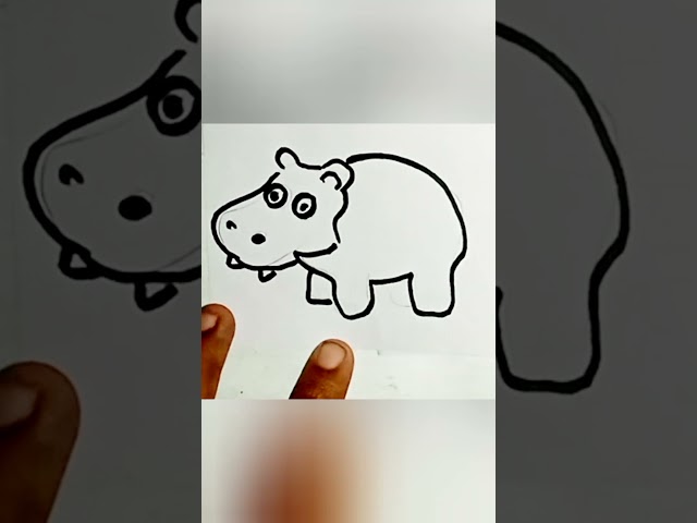 Drawing hippopotamus #shortsvideo​ #youtubeshorts​ #howtodrawflowervase