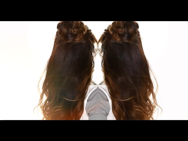 Lazy girl hairstyles Starburst Braid Bun - Half Updo Hairstyles for Long Medium Hair Tutorial