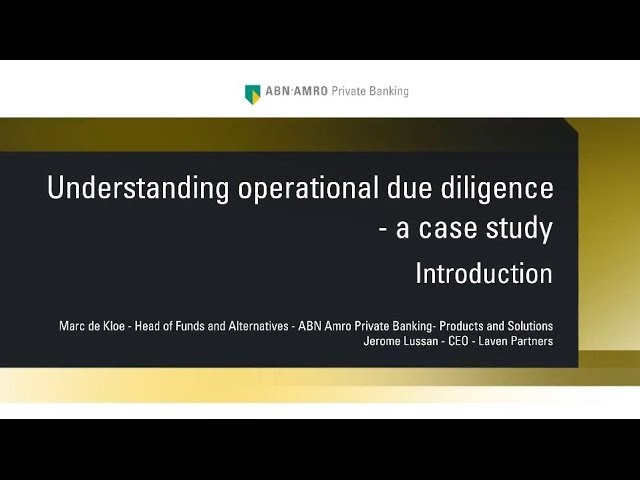 Understanding operational due diligence - a case study. Introduction.