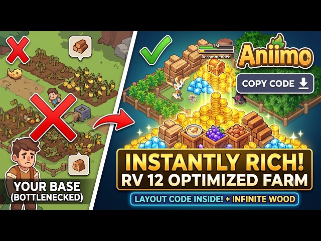 Aniimo - I Built the Ultimate RV 12 Farming Layout (COPY MY CODE!) #aniimo #game
