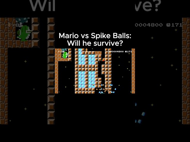 Will Mario Survive the Spike Balls in Super Mario Maker 2 #mario #nintendoswitch #nintendo