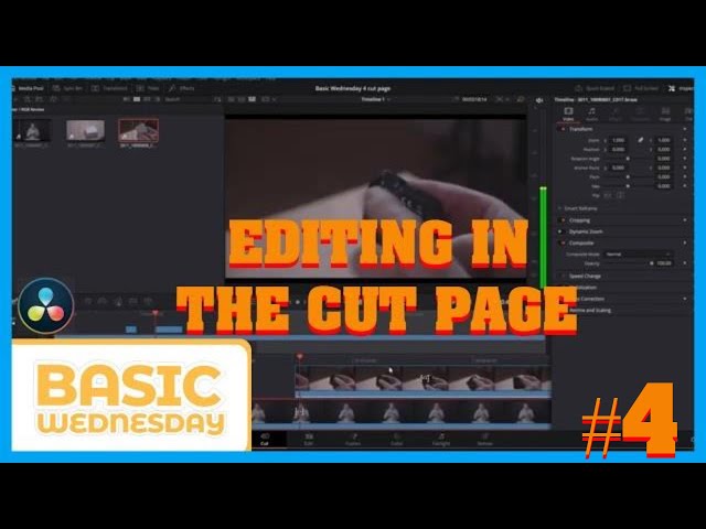 Basic Wednesday episode #4 Editing In The Cut Page