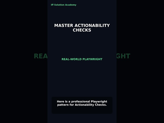 Playwright Actionability Checks