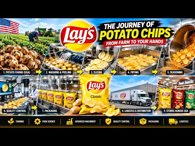 How Lay’s Potato Chips Are Made in a Modern American Factory | From Potato to Crispy Chips.