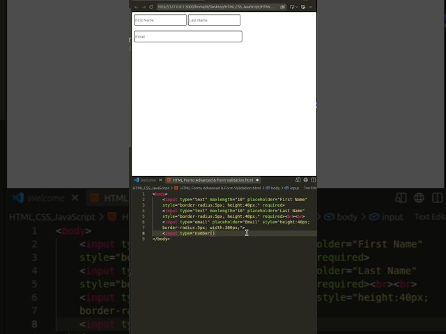 HTML Forms Advanced & Form Validation