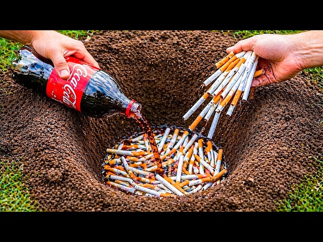 Pour Coca-Cola and Cigarettes into a Hole! A DIY Trick That Will Shock You 😱 | Creation Hack