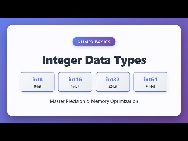 NumPy Integer Data Types Explained: int8, int16, int32, int64 Tutorial for Beginners