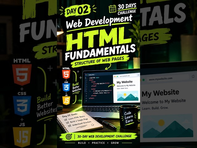Learn HTML From Scratch 🚀 | Day 2 of My 30-Day Web Development Challenge
