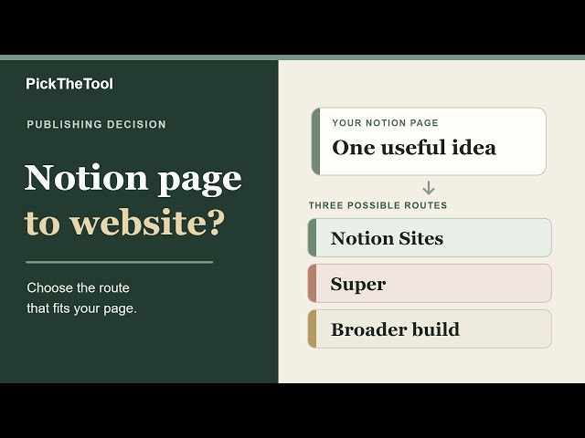 How to Turn a Notion Page Into a Website: Three Publishing Routes | PickTheTool