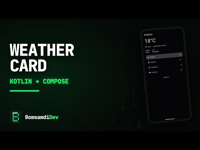 ASMR Coding — Weather Card in Kotlin & Jetpack Compose (no talking)