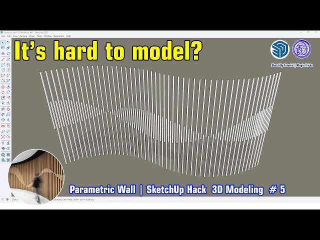SketchUp Tricks to Model 3D Parametric Wall Like a Pro! | SketchUp Hack 3D Modeling # 4