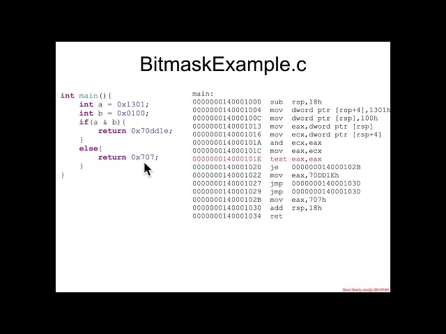 Boolean Logic: BitmaskExample.c Intro - Architecture 1001: x86-64 Assembly