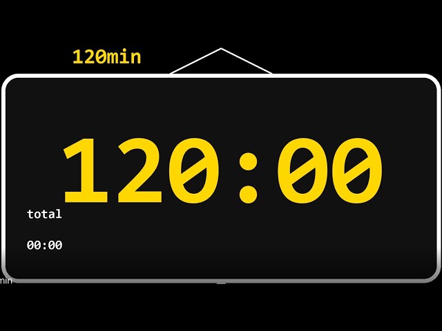 [Timer]120 Min Timer (2 Hr) -(No sound) Free to use in your videos. No credit needed! Two Hour Mara
