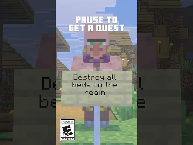 PAUSE TO GET A MINECRAFT QUEST