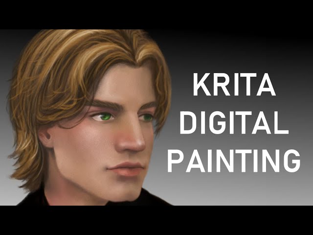 Krita - Male Digital Painting with Textured Blending Brush!