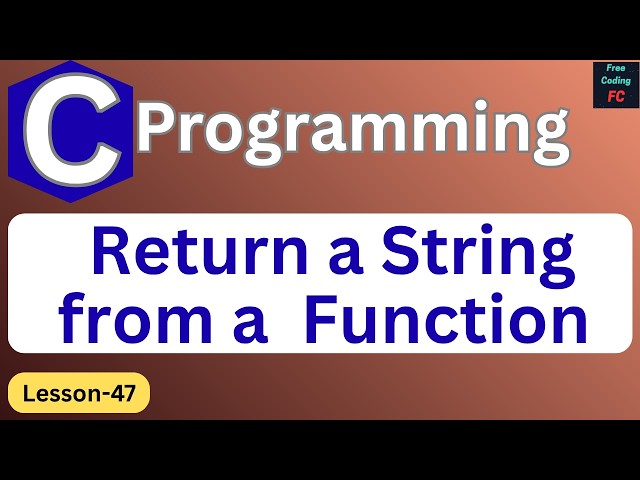 How To Return a string from a Function  in C Programming