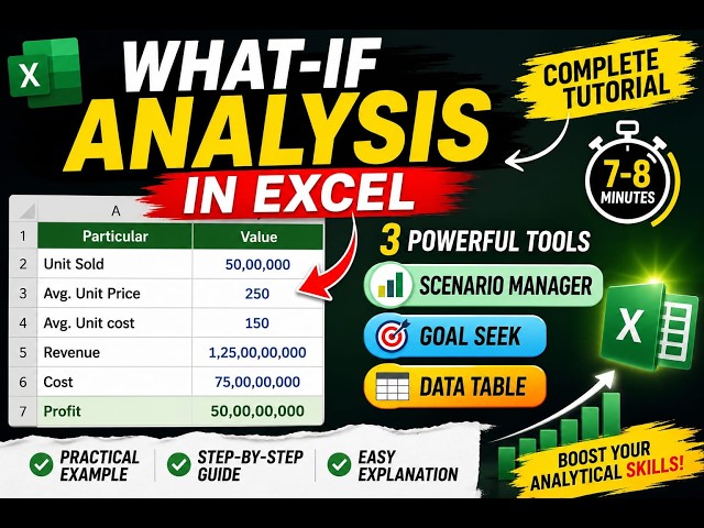 Excel What-If Analysis Explained | 3 Powerful Tools Every Data Analyst Should Know
