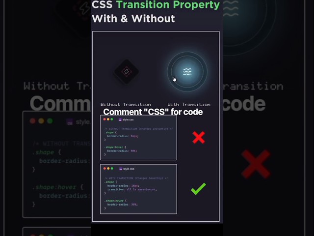🔥 CSS Transitions Are MAGIC! 🤯 | HTML & CSS #shorts 🔥 #html 💻 #css 💻 #trending 📈 #viral 📈