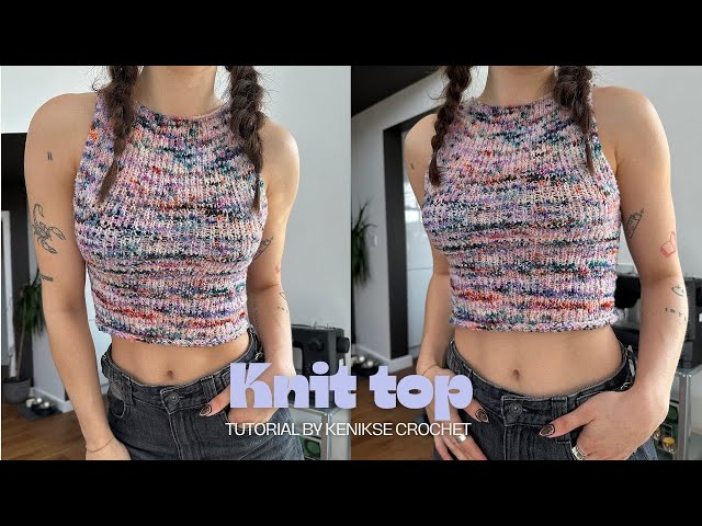 Beginner friendly knit crop top tutorial I Kenikse Crochet