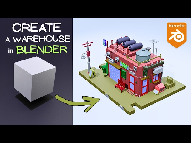 Building a Stylized 3D Warehouse From Scratch | Blender Timelapse