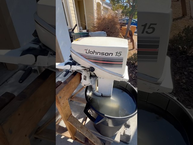 1982 Johnson 15hp outboard motor running good after carb clean. #2stroke#johnson#evinrude#boat