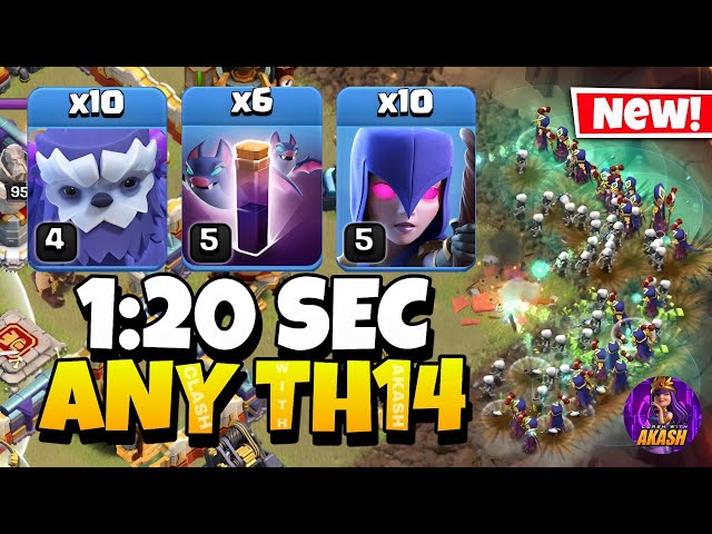 TH14 Yeti Witch Attack With 6 Bat Spell !! TH14 Attack Strategy (Clash of Clans)