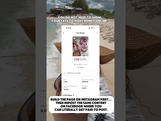 Making Money Posting On FB while On The Beach 🏝️ With My Family #facebookmonetization
