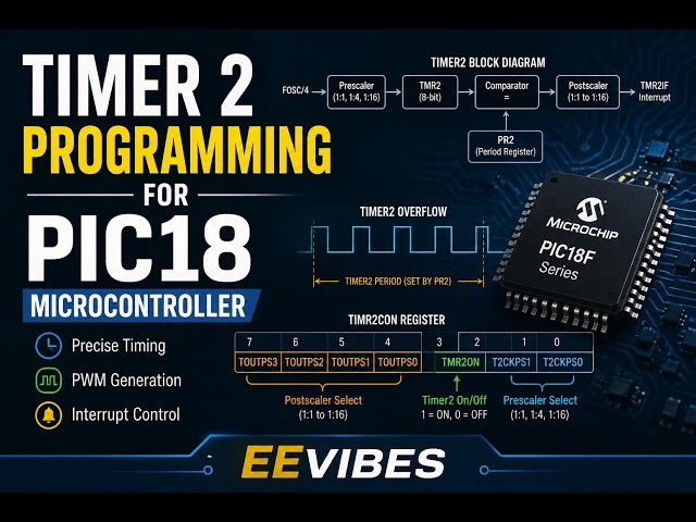 Lecture 36: Timer 2 Programming for PIC18 Microcontroller: || Timer Programming Lecture