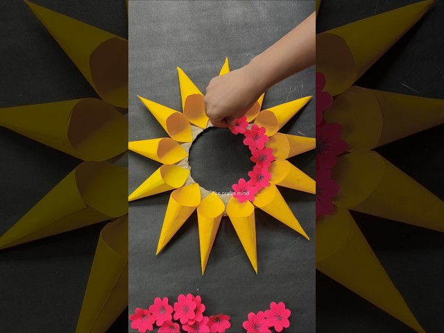 Beautiful paper wall hanging 💓❤️ #wallhanging #papercraft #ytshorts #viral