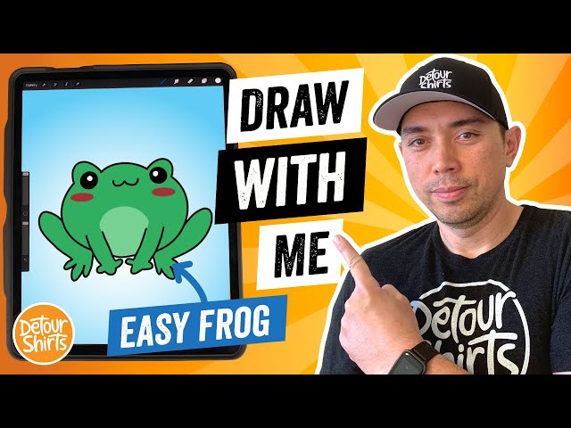 How to Draw a Kawaii Frog Easy... Draw With Me Using Procreate - Learn to Draw a Cartoon Frog