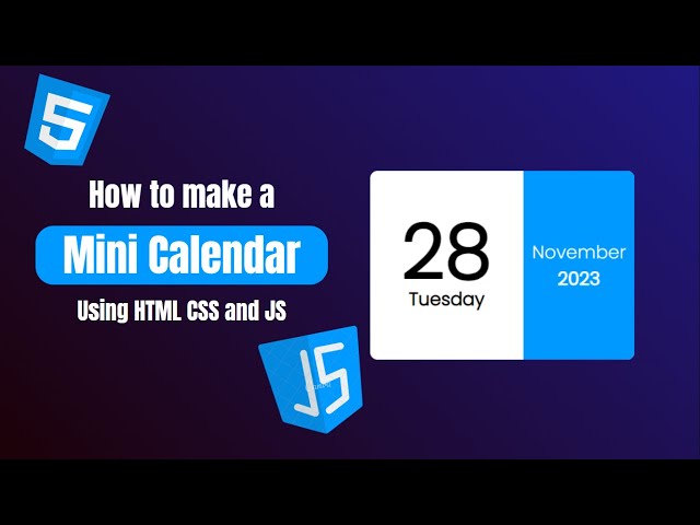 How to make a mini calendar using HTML CSS and Java Script | Bluebace