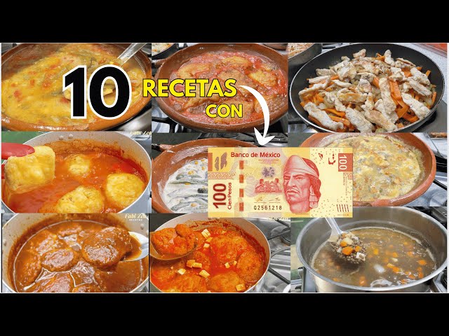 ✅ 10 RECETAS CON $100 PESOS 💸🍽️  #cocinaconmigo #viralrecipevideo