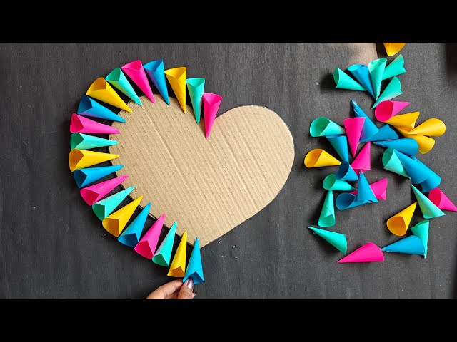 DIY beautiful heart wall hanging with paper/easy paper wall hanging/paper craft idea 