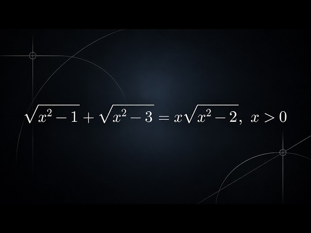 √(x²−1) + √(x²−3) = x√(x²−2) · No words. Just mathematics.