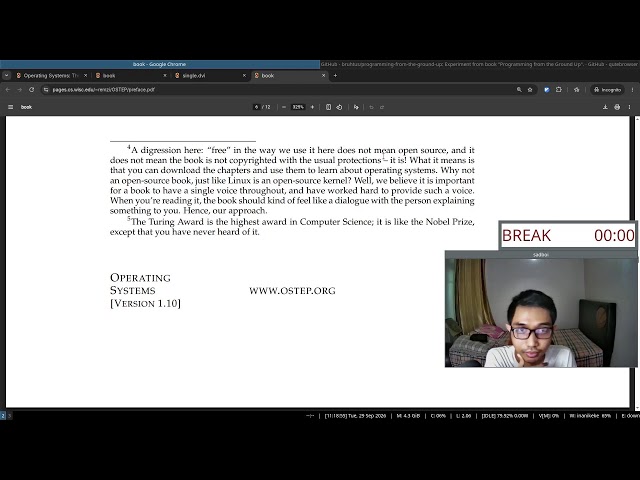Live study: read along book "Operating Systems: Three Easy Pieces" (Part 209)