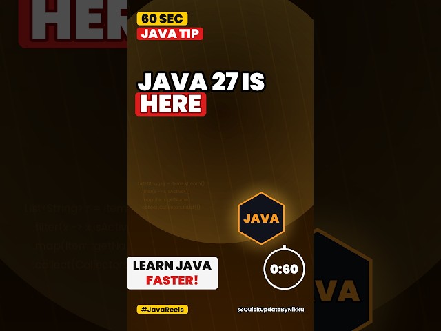 Java 27 Dropped And Nobody Told You | Java Update 2026 #Shorts