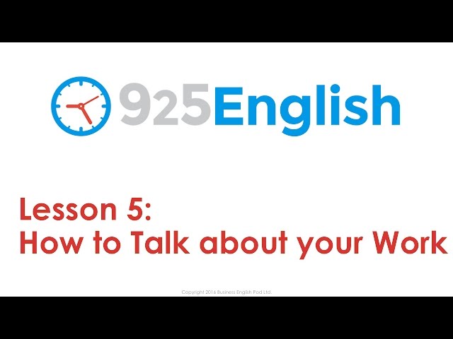 Learn English with 925 English Lesson 5: Talking about your Work in English | English Conversation