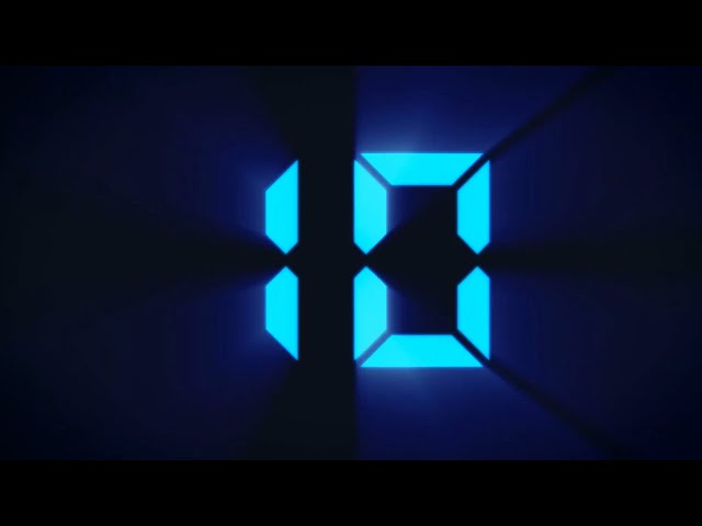 10 Second Timer Countdown digital blue | No Copyright