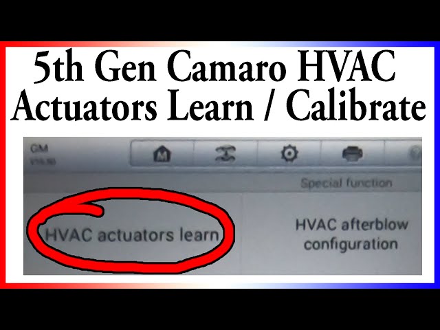 How to prevent the Blend Air Door from Breaking on a Camaro using the HVAC Actuator Learn Option.