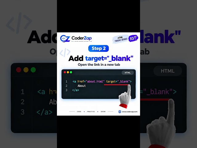 HTML Open Link in New  | target="_blank" Explained | HTML Navigation #shorts